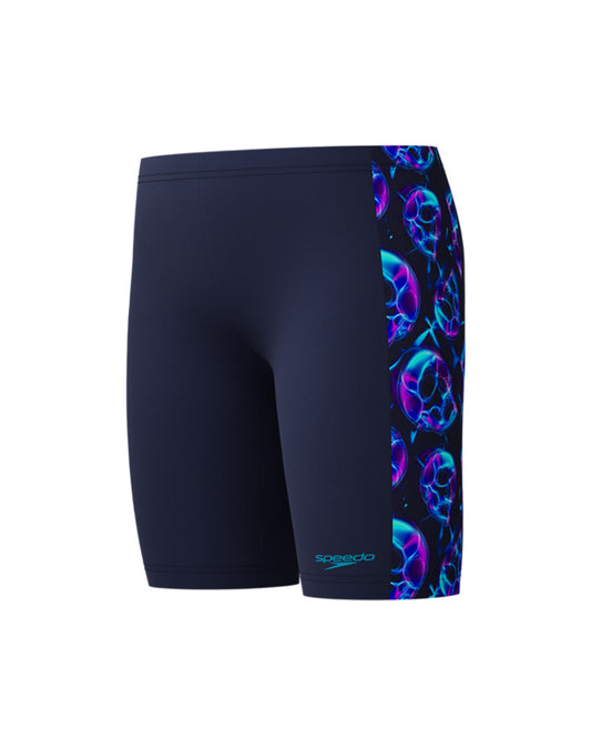 Speedo Junior's (M) Print Panel Jammer - Blue/Pink