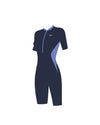 Speedo Women's Zip Front S/S Kneesuit (AsiaFit) - Navy/Blue