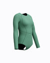 Speedo Women's Ocean Flex L/S Zip 1pc Swimsuit - Green