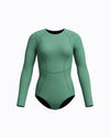 Speedo Women's Ocean Flex L/S Zip 1pc Swimsuit - Green