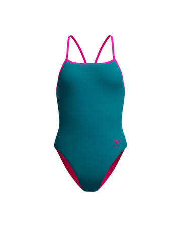 Speedo Women's FL Solid Turnback - Dark Green