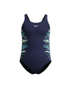 Speedo Junior's (W) Placement Muscleback 1pc Swimsuit - Navy/Green