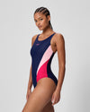 Speedo Women's Colourblock Splice Tankini (AsiaFit) - Navy/Pink