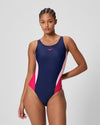 Speedo Women's Colourblock Splice Tankini (AsiaFit) - Navy/Pink