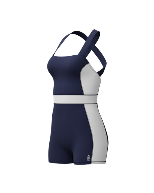 Speedo Women's Colourblock Legsuit - Navy/White