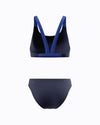 Speedo Women's Medley Logo V-Back 2pc Swimsuit - Navy/Blue