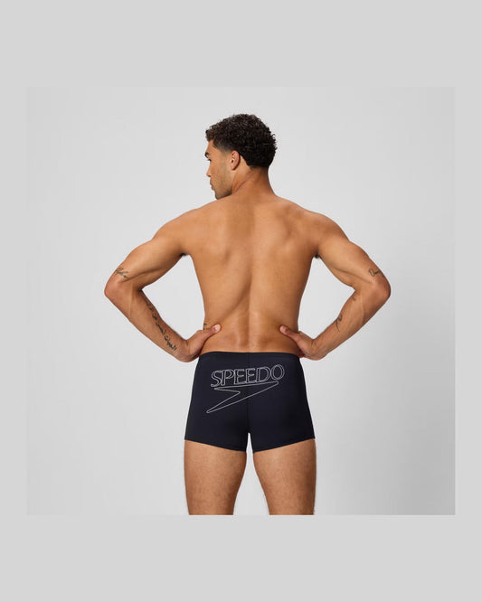 Speedo Men's Endurance+ Logo Aquashort - Black