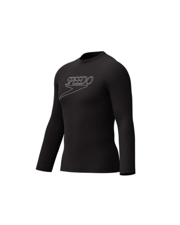 Speedo Men's Endurance+ L/S Classic Logo Rash Guard - Black