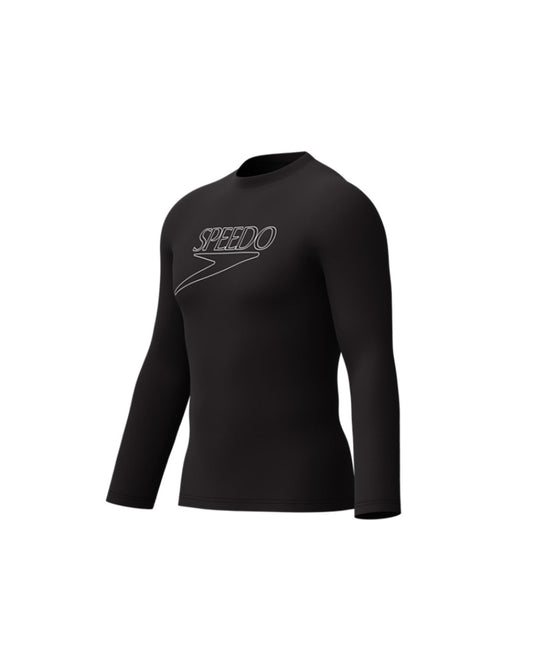 Speedo Men's Endurance+ L/S Classic Logo Rash Guard - Black