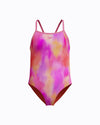 Speedo Junior's (W) Print Thinstrap 1pc Swimsuit - Pink/Orange