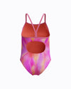 Speedo Junior's (W) Print Thinstrap 1pc Swimsuit - Pink/Orange
