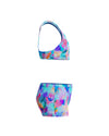 Speedo Junior's (W) Print Racerback 2pc Bikini Set - Light Blue/Pink
