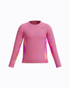 Speedo Junior's (W) L/S Print Splice Rash Guard - Pink/Orange