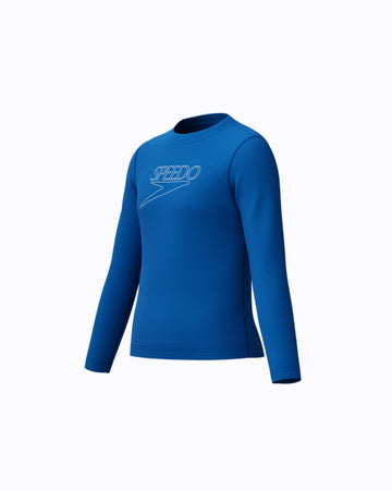 Speedo Junior's (U) L/S Classic Logo Rash Guard - Blue
