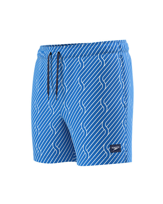 Speedo Men's Print Redondo Edge Swim Short 16inch - Blue