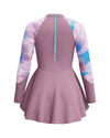 Speedo Women's Print L/S Swim Dress (AsiaFit) - Purple/Light Blue