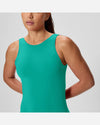 Speedo Women's Solid High Neck One Piece (AsiaFit) - Green