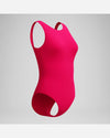 Speedo Women's Solid High Neck One Piece (AsiaFit) - Dark Pink