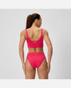 Speedo Women's Solid Square Neck Bikini Top (AsiaFit) - Dark Pink