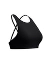 Speedo Women's Solid High Neck Bikini Top (AsiaFit) - Black