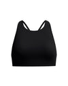 Speedo Women's Solid High Neck Bikini Top (AsiaFit) - Black