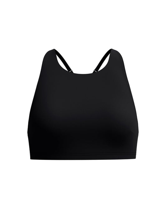 Speedo Women's Solid High Neck Bikini Top (AsiaFit) - Black