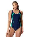 Speedo Women's Quantum Contour One Piece (AsiaFit) - Navy/Dark Green