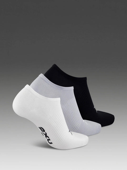 2XU Unisex's Invisible Sock 3 Pack - Three/Colour
